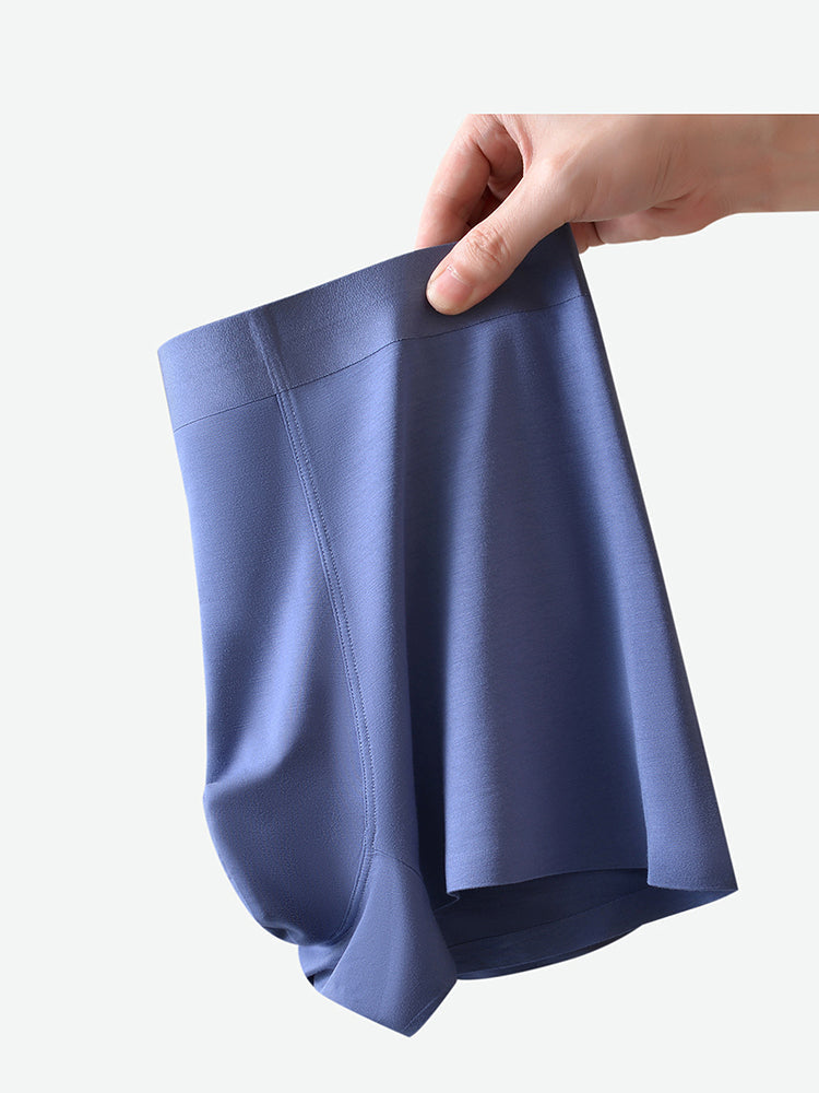 2 Pack Men's Seamless Comfort Stretch Fabric Breathable Modern Fit Solid Color Trunks | dmunderwear detail image 16