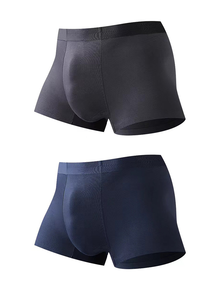 2 Pack Men's Seamless Comfort Stretch Fabric Breathable Modern Fit Solid Color Trunks | dmunderwear detail image 7