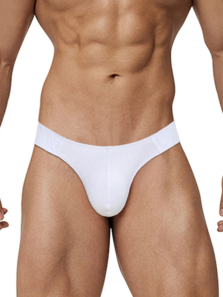 2 Pack Men's Low-Rise High-Cut Ribbed Cotton Bikini | dmunderwear detail image 13