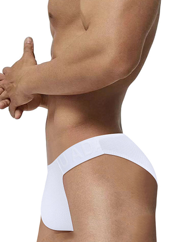 2 Pack Men's Low-Rise High-Cut Ribbed Cotton Bikini | dmunderwear detail image 15