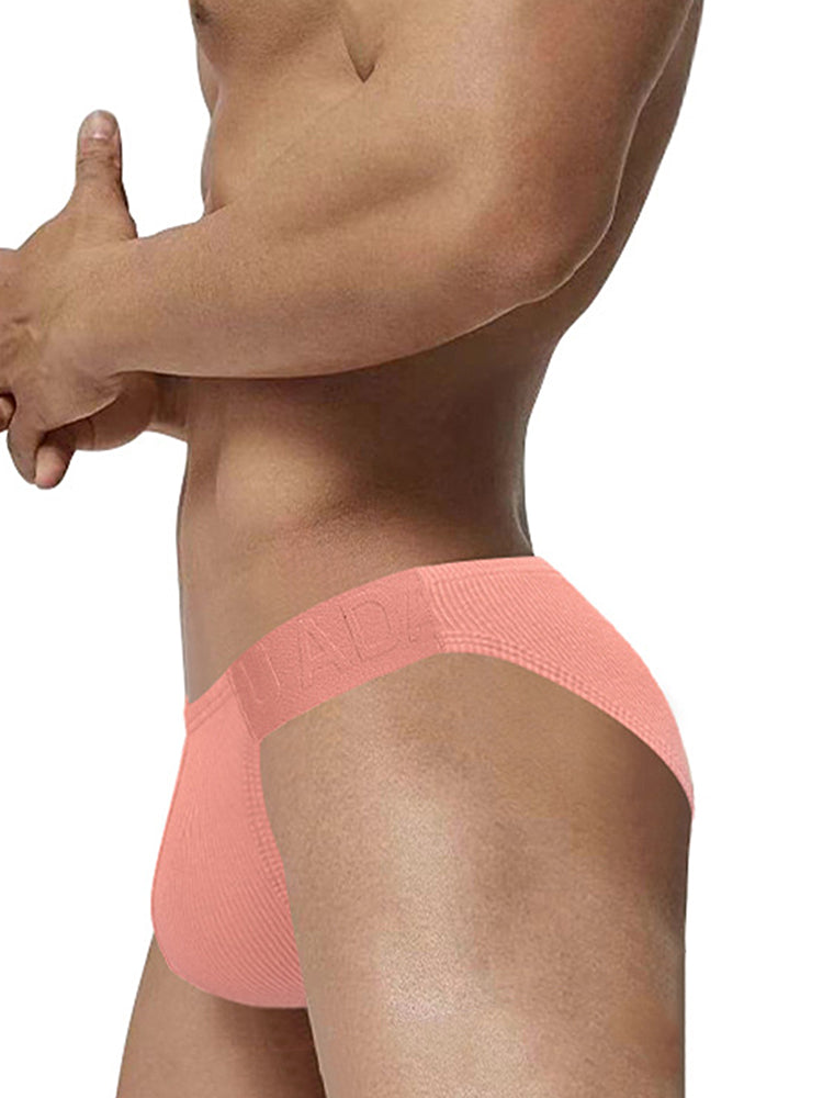 2 Pack Men's Low-Rise High-Cut Ribbed Cotton Bikini | dmunderwear detail image 4
