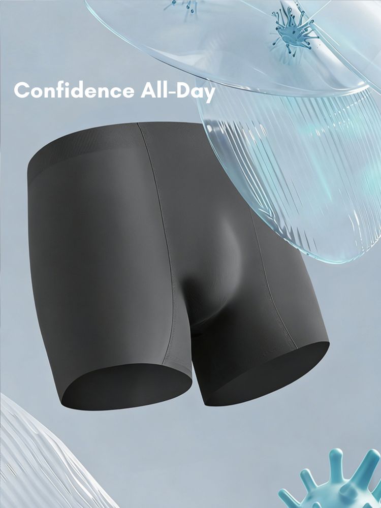 2 Pack Men's Seamless Ice Silk Smooth Touch Antibacterial Boxer Briefs | dmunderwear detail image 10
