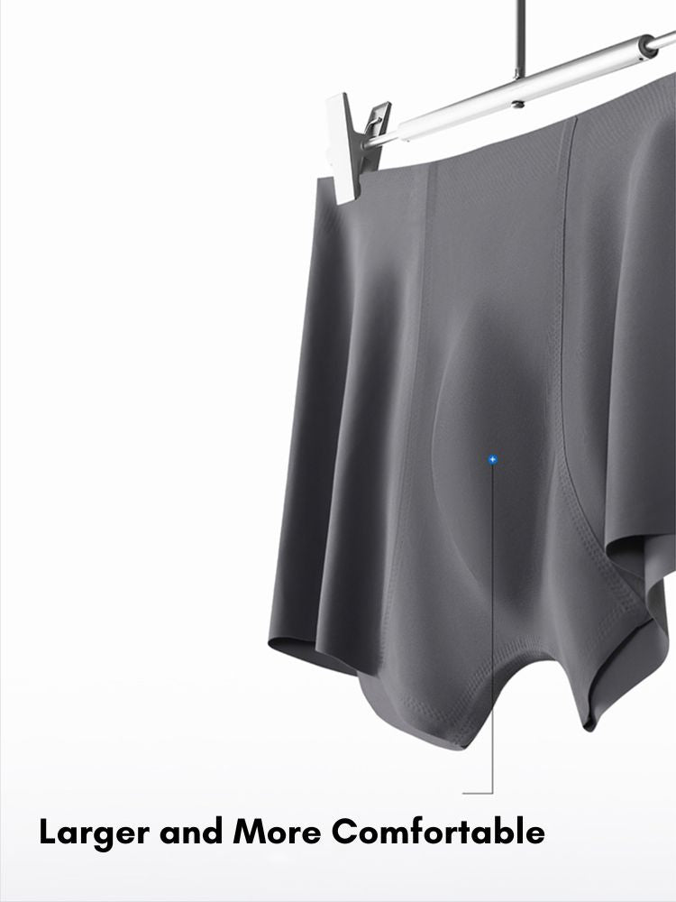 2 Pack Men's Seamless Ice Silk Smooth Touch Antibacterial Boxer Briefs | dmunderwear detail image 15