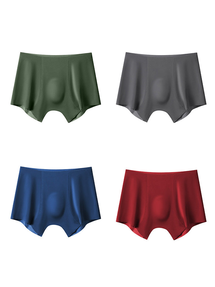 2 Pack Men's Seamless Ice Silk Smooth Touch Antibacterial Boxer Briefs | dmunderwear detail image 19