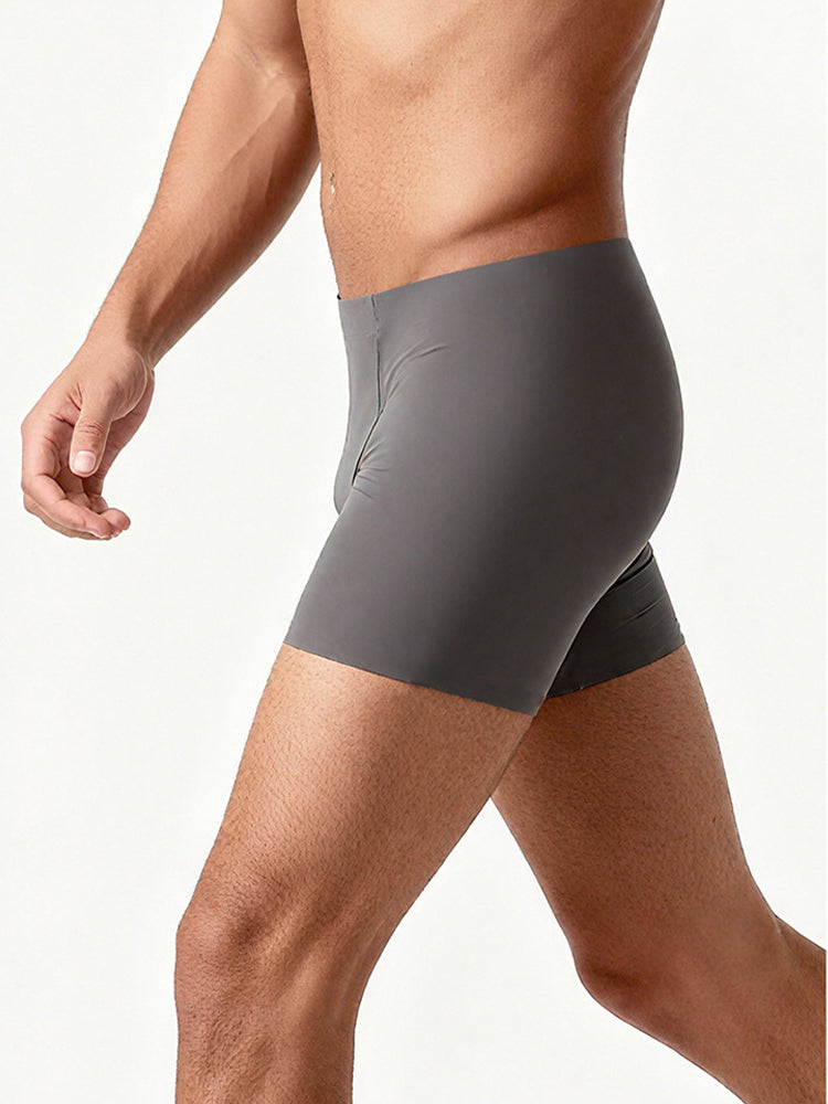 2 Pack Men's Seamless Ice Silk Smooth Touch Antibacterial Boxer Briefs | dmunderwear detail image 4