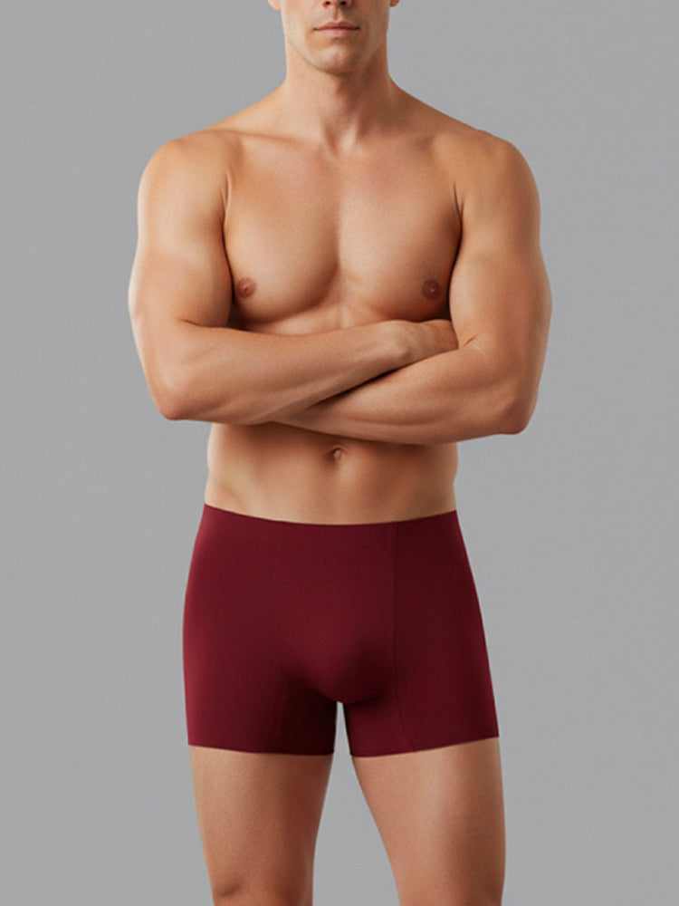 2 Pack Men's Seamless Ice Silk Smooth Touch Antibacterial Boxer Briefs | dmunderwear detail image 6