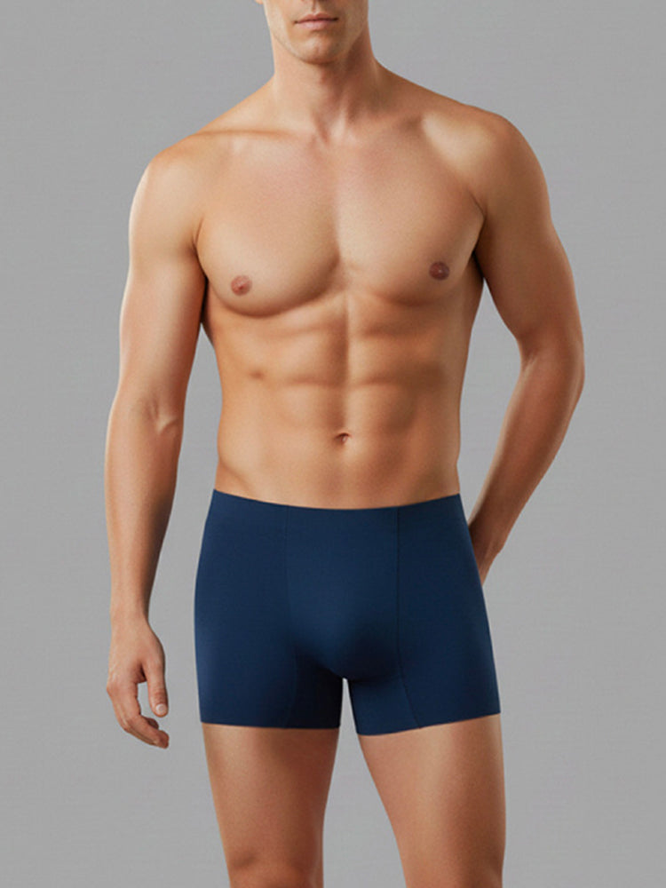2 Pack Men's Seamless Ice Silk Smooth Touch Antibacterial Boxer Briefs | dmunderwear detail image 8