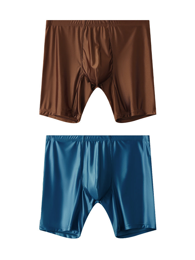 2 Pack Men's Second-Skin Feel Smooth Touch Anti-Chafing Boxer Briefs | dmunderwear detail image 12