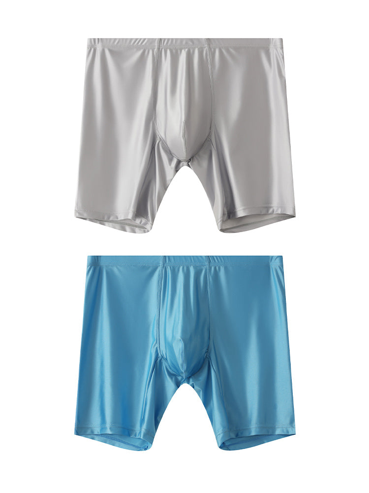 2 Pack Men's Second-Skin Feel Smooth Touch Anti-Chafing Boxer Briefs | dmunderwear detail image 17