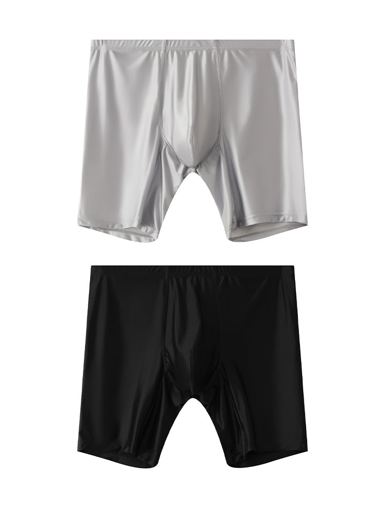 2 Pack Men's Second-Skin Feel Smooth Touch Anti-Chafing Boxer Briefs | dmunderwear detail image 2