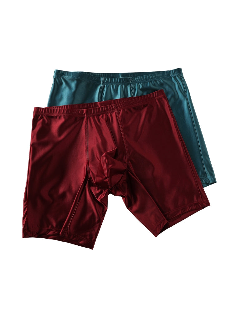2 Pack Men's Second-Skin Feel Smooth Touch Anti-Chafing Boxer Briefs | dmunderwear detail image 6