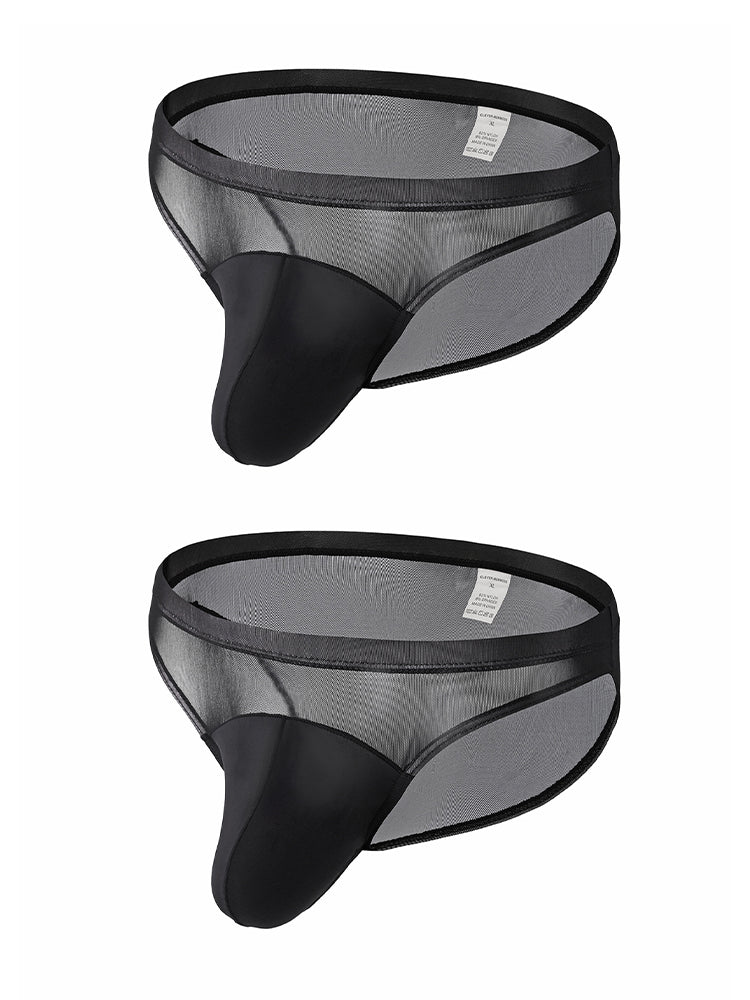 2 Pack Men's Seductive Mesh Sheer Briefs | dmunderwear detail image 14