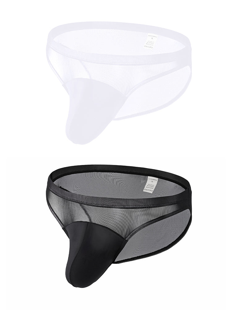 2 Pack Men's Seductive Mesh Sheer Briefs | dmunderwear detail image 2