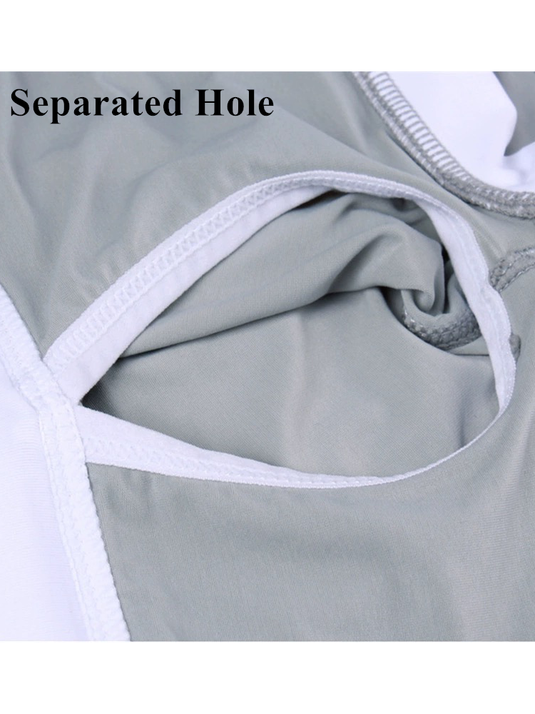 2 Pack Men's Separated Ball Pouch Trunks With Fly | dmunderwear detail image 6