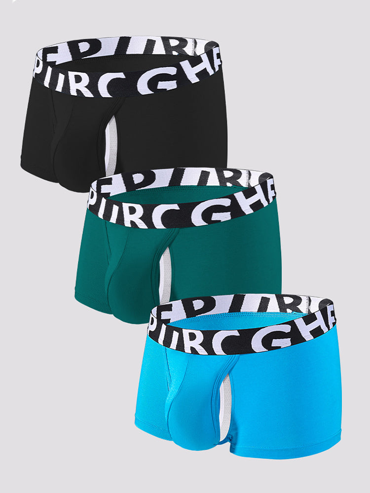 2 Pack Men's Separated Pouch Side Vent Design Trunks | dmunderwear detail image 10