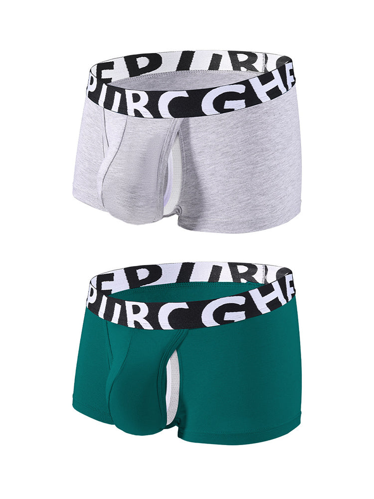 2 Pack Men's Separated Pouch Side Vent Design Trunks | dmunderwear detail image 11