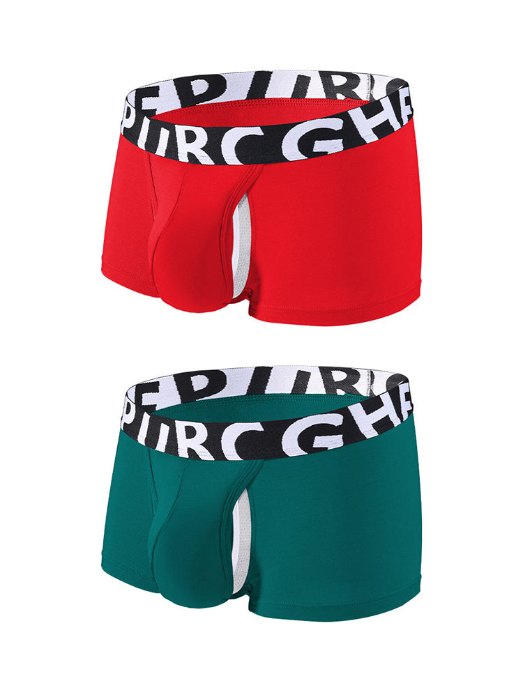 2 Pack Men's Separated Pouch Side Vent Design Trunks | dmunderwear detail image 16