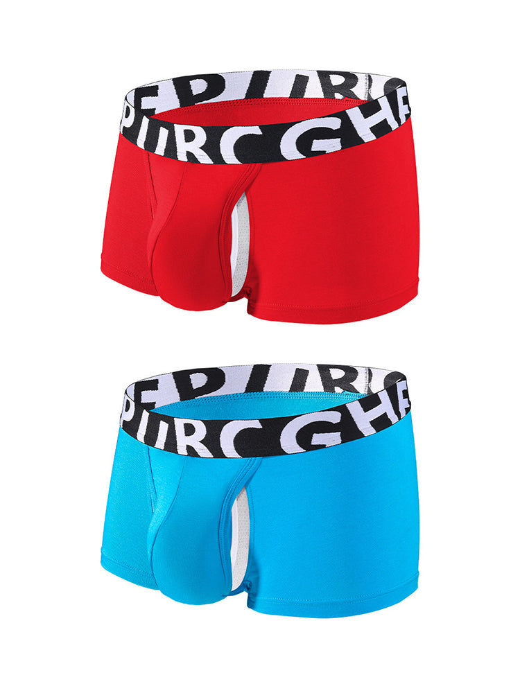 2 Pack Men's Separated Pouch Side Vent Design Trunks | dmunderwear detail image 7
