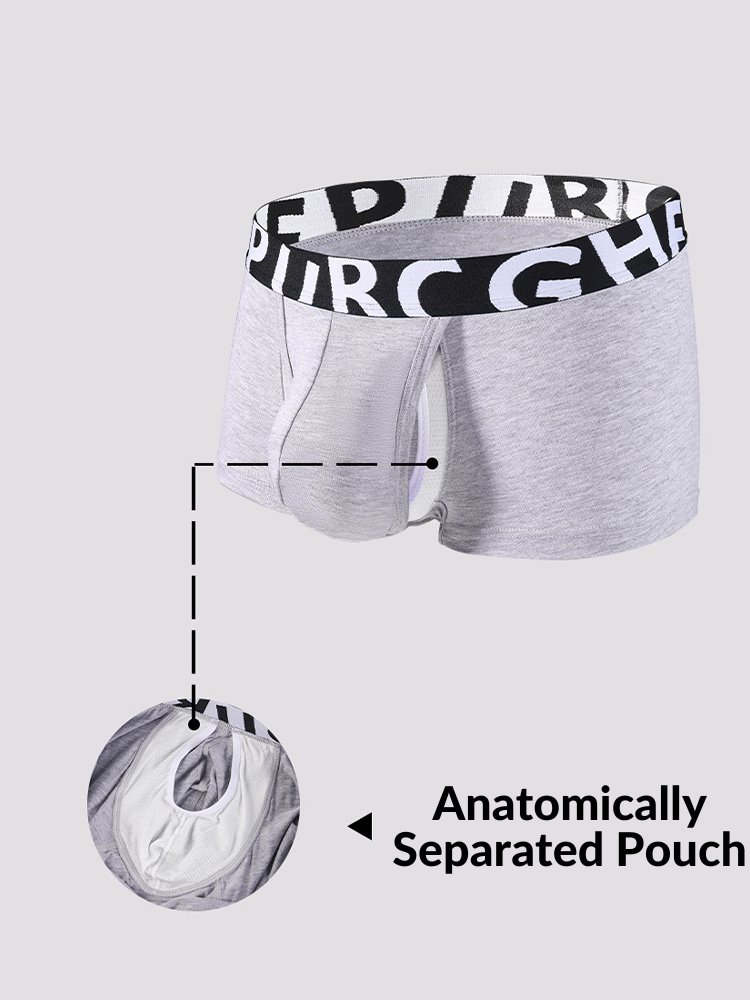 2 Pack Men's Separated Pouch Side Vent Design Trunks | dmunderwear detail image 8
