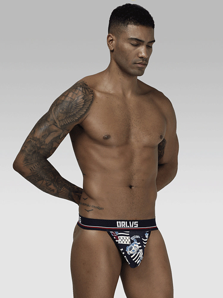 2 Pack Men's Sexy Bold Prints Cooling Lightweight Thong | dmunderwear detail image 14