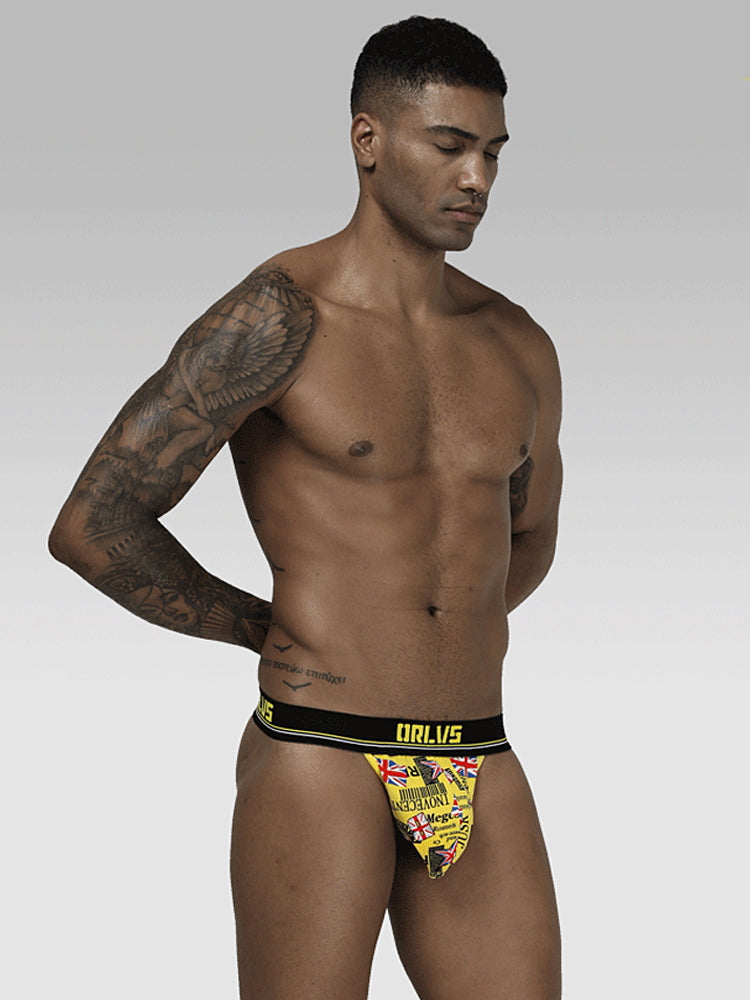 2 Pack Men's Sexy Bold Prints Cooling Lightweight Thong | dmunderwear detail image 15