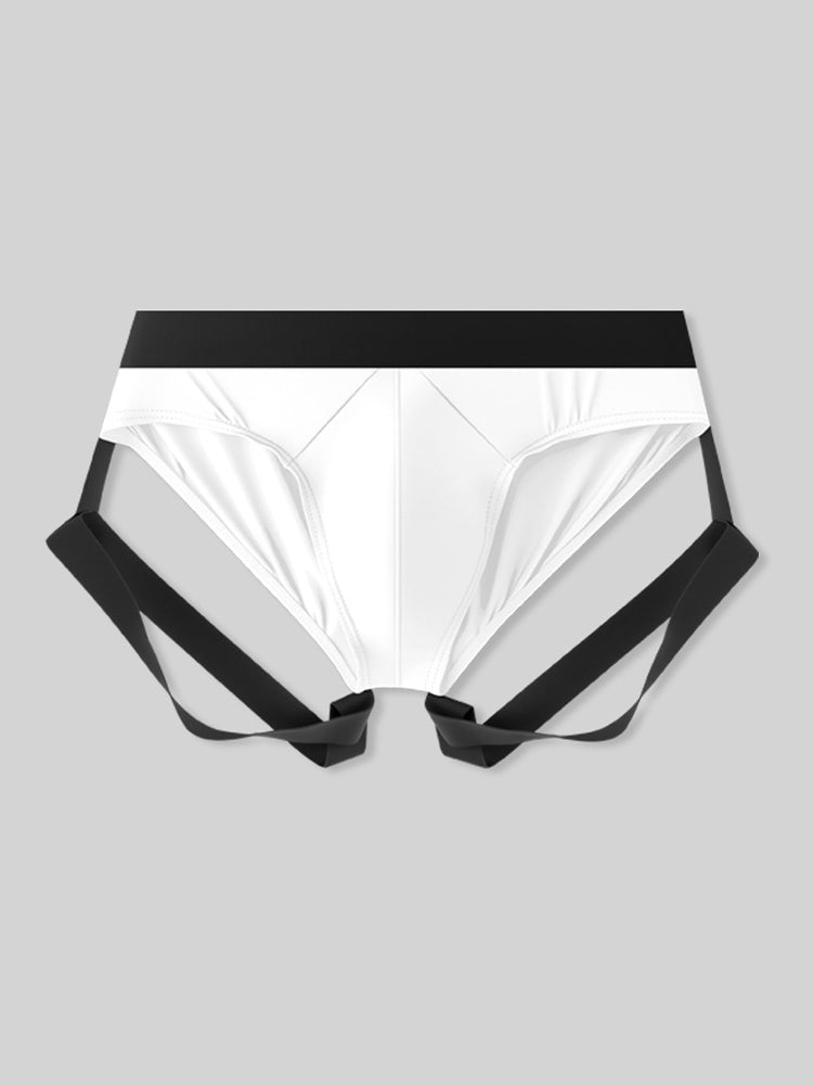 2 Pack Men's Sexy Briefs with Elastic Leg Straps and Contoured Pouch | dmunderwear