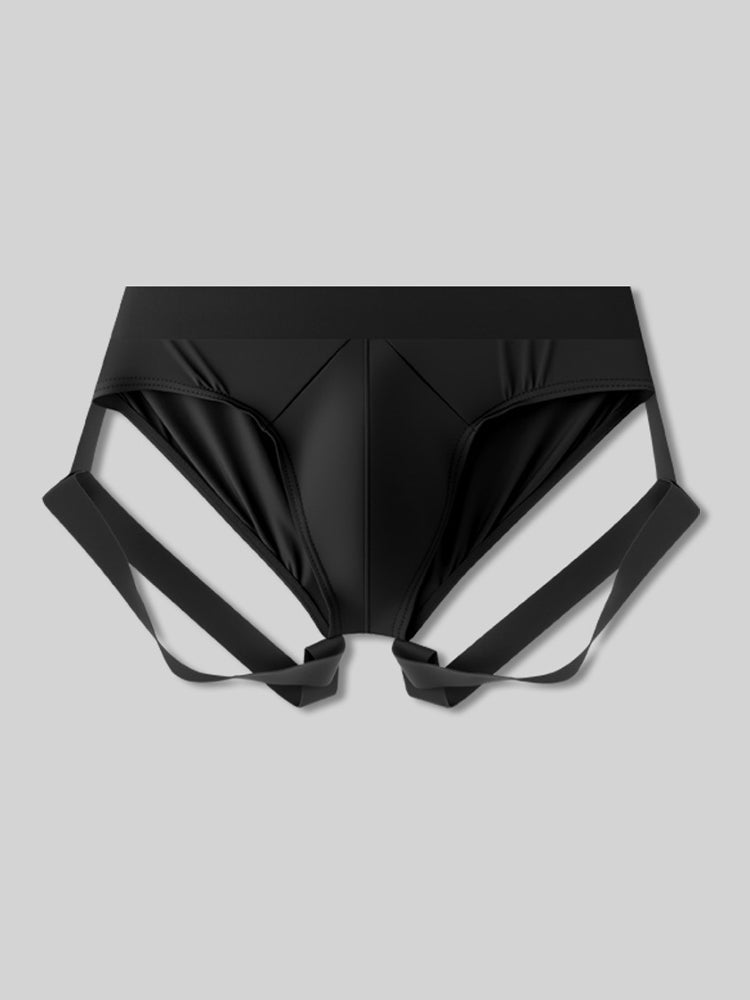 2 Pack Men's Sexy Briefs with Elastic Leg Straps and Contoured Pouch | dmunderwear detail image 12