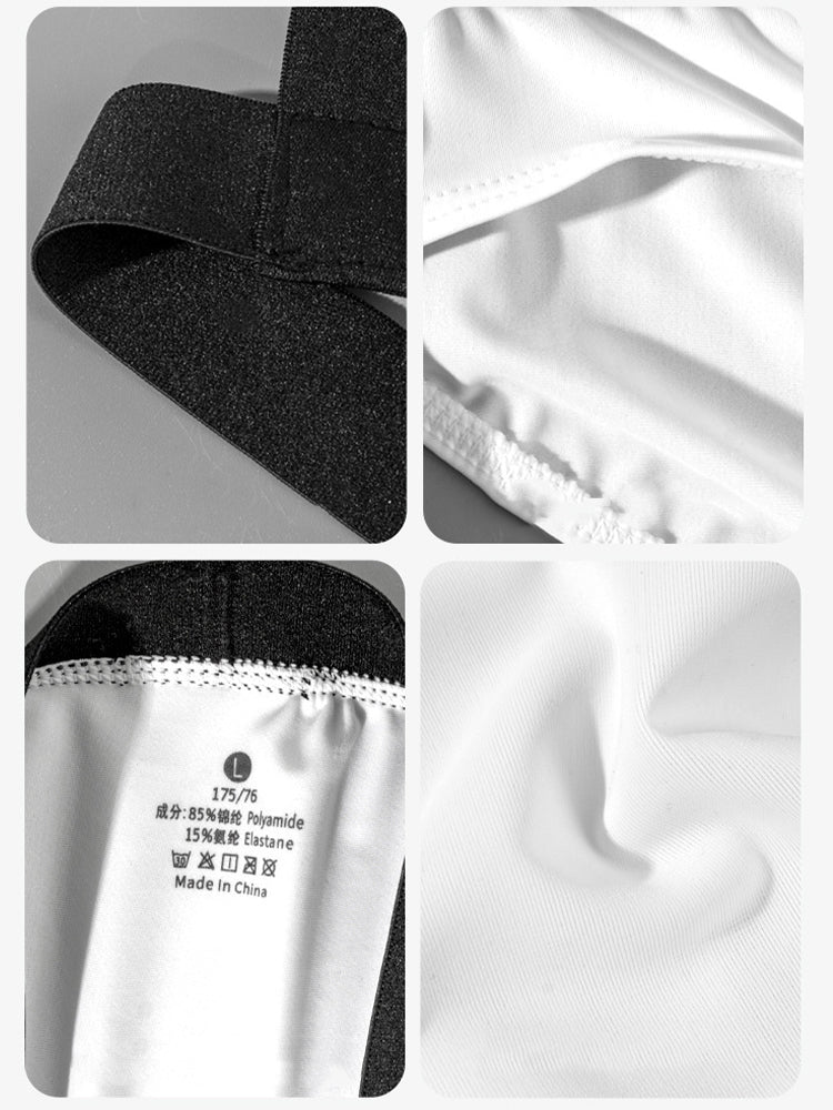 2 Pack Men's Sexy Briefs with Elastic Leg Straps and Contoured Pouch | dmunderwear detail image 6