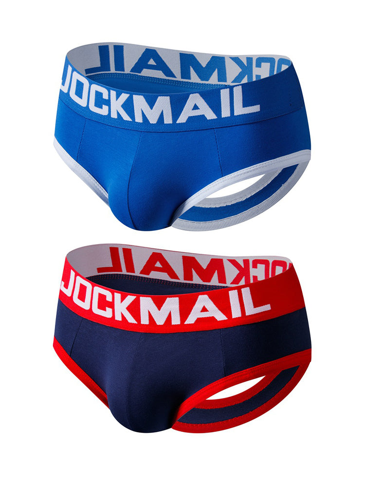 2 Pack Men's Sexy Cheeky Ultra-Soft Cotton Low-Rise & Revealing Supportive Jockstraps | dmunderwear detail image 14