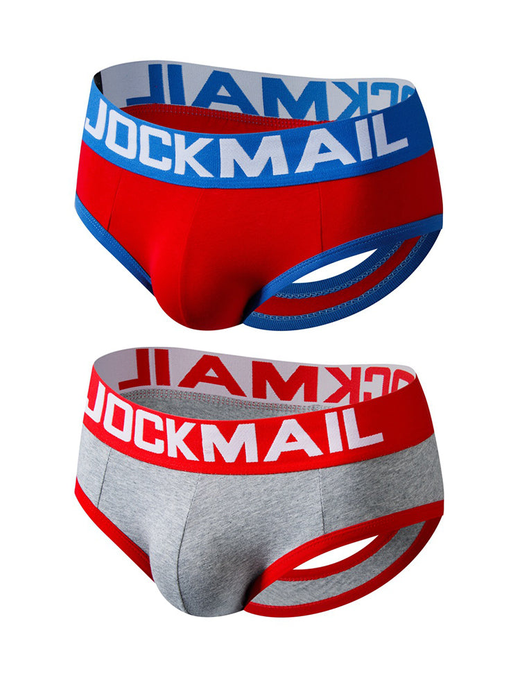 2 Pack Men's Sexy Cheeky Ultra-Soft Cotton Low-Rise & Revealing Supportive Jockstraps | dmunderwear detail image 2