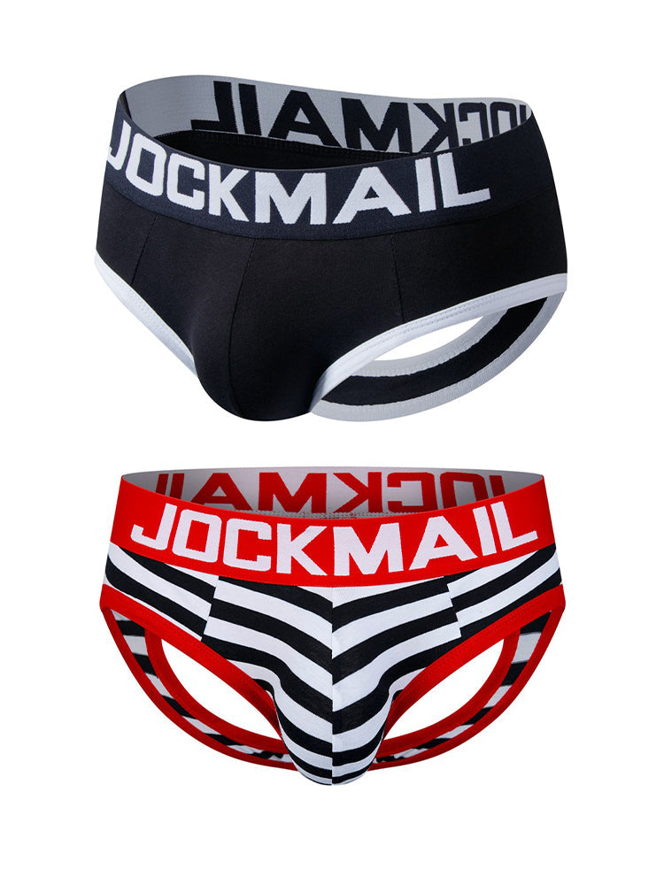 2 Pack Men's Sexy Cheeky Ultra-Soft Cotton Low-Rise & Revealing Supportive Jockstraps | dmunderwear detail image 20