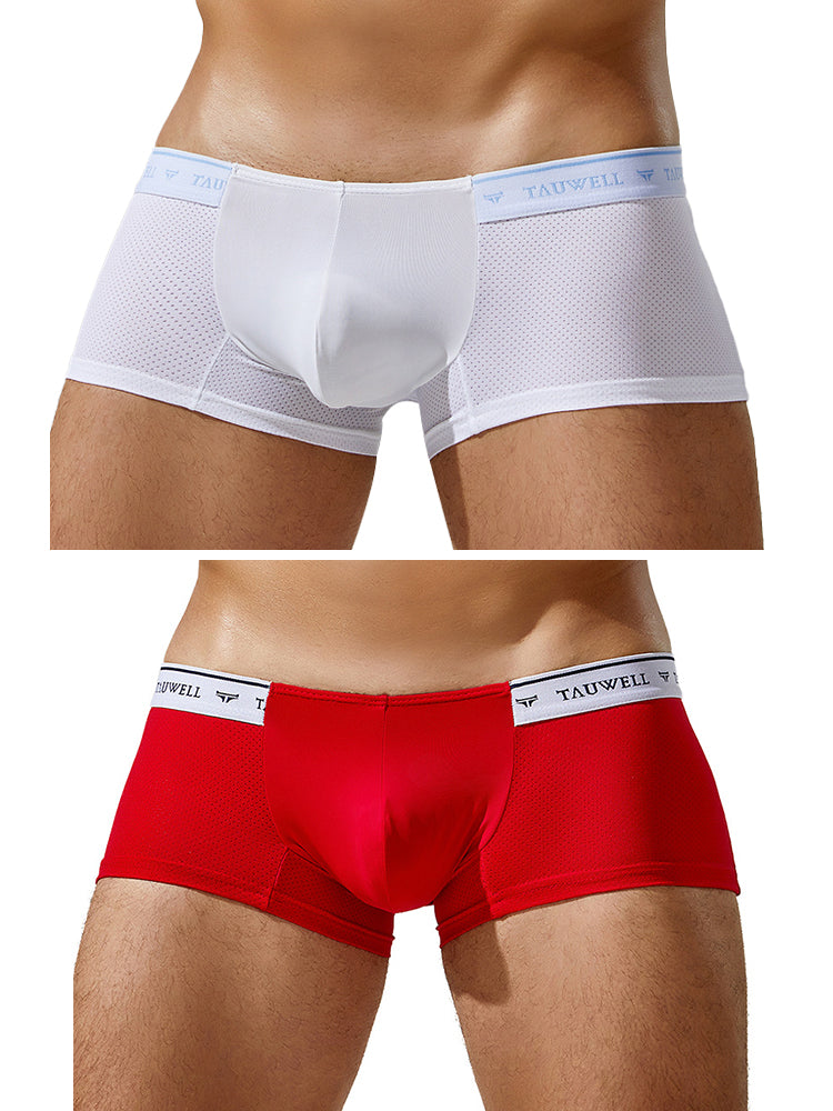 2 Pack Men's Sexy Comfortable Breathable Solid Color Trunks | dmunderwear detail image 12
