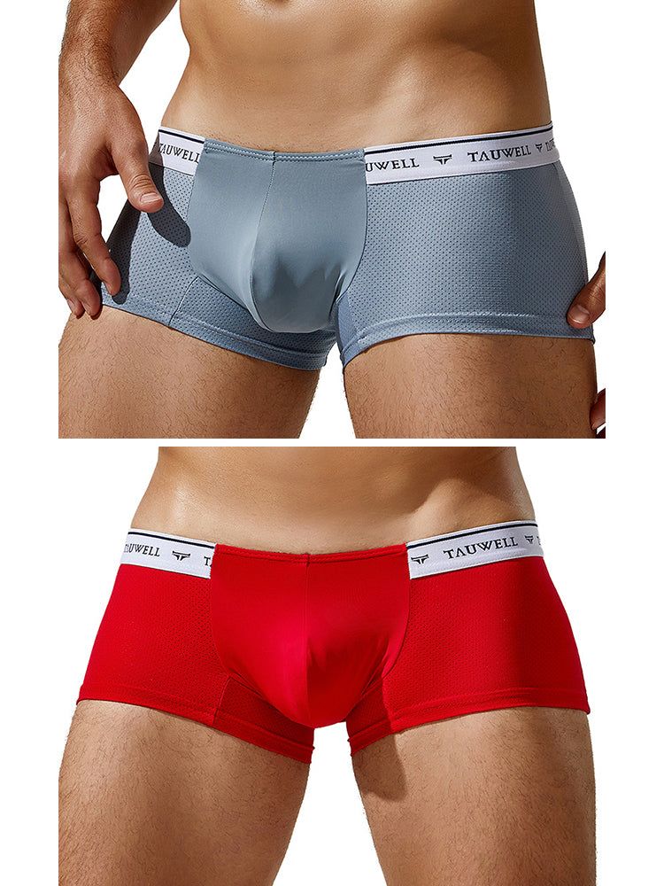 2 Pack Men's Sexy Comfortable Breathable Solid Color Trunks | dmunderwear detail image 17