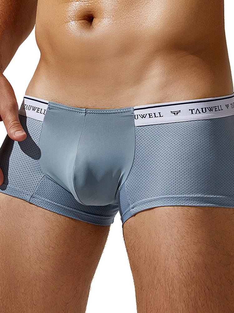 2 Pack Men's Sexy Comfortable Breathable Solid Color Trunks | dmunderwear detail image 3
