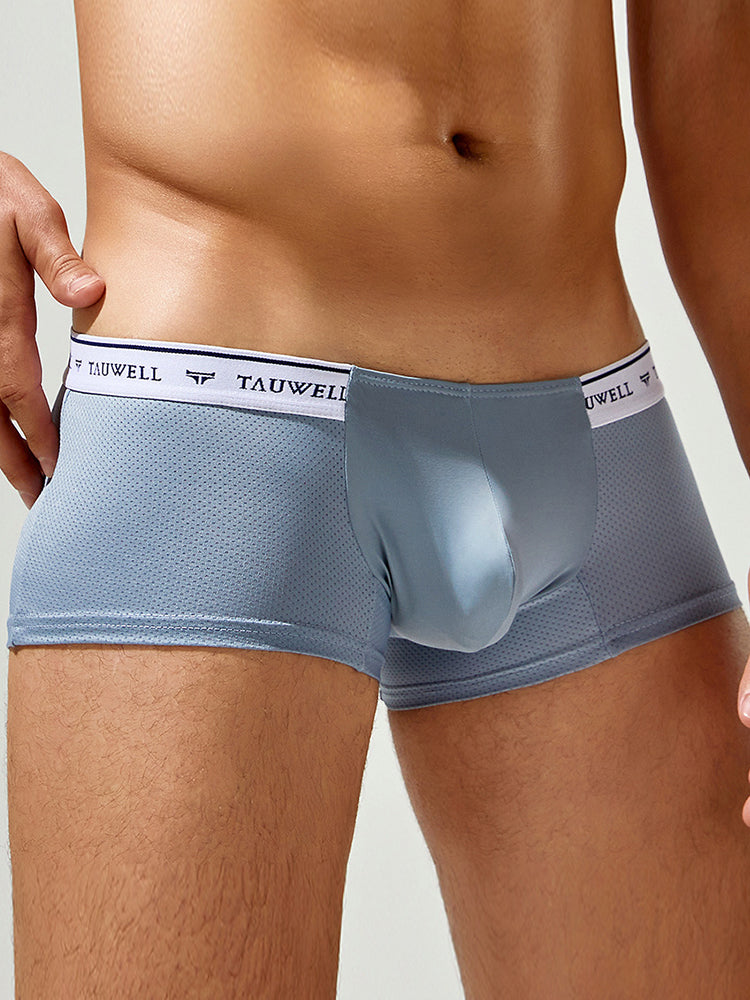 2 Pack Men's Sexy Comfortable Breathable Solid Color Trunks | dmunderwear detail image 8
