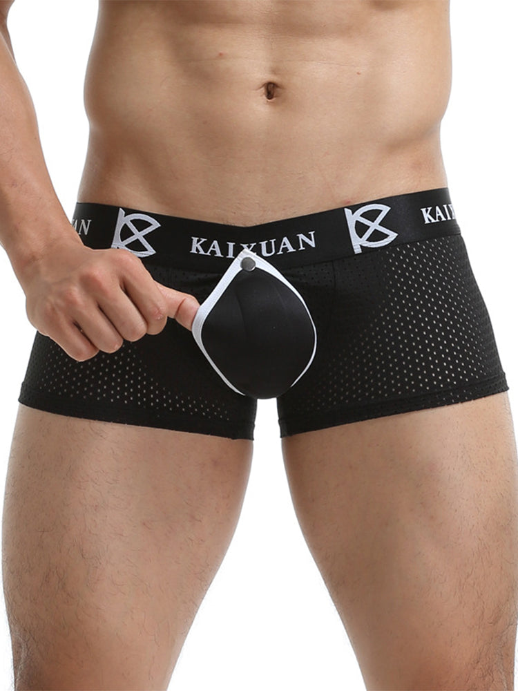 2-pack Men's Sexy Detachable Curled Cup Snap Hip Boxer Briefs | dmunderwear detail image 11