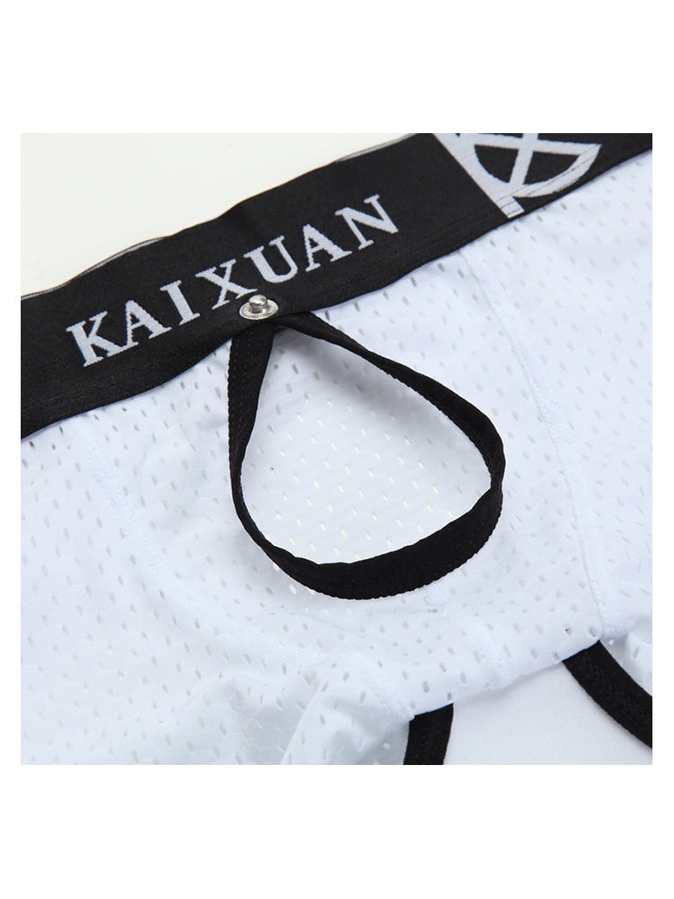 2-pack Men's Sexy Detachable Curled Cup Snap Hip Boxer Briefs | dmunderwear detail image 4