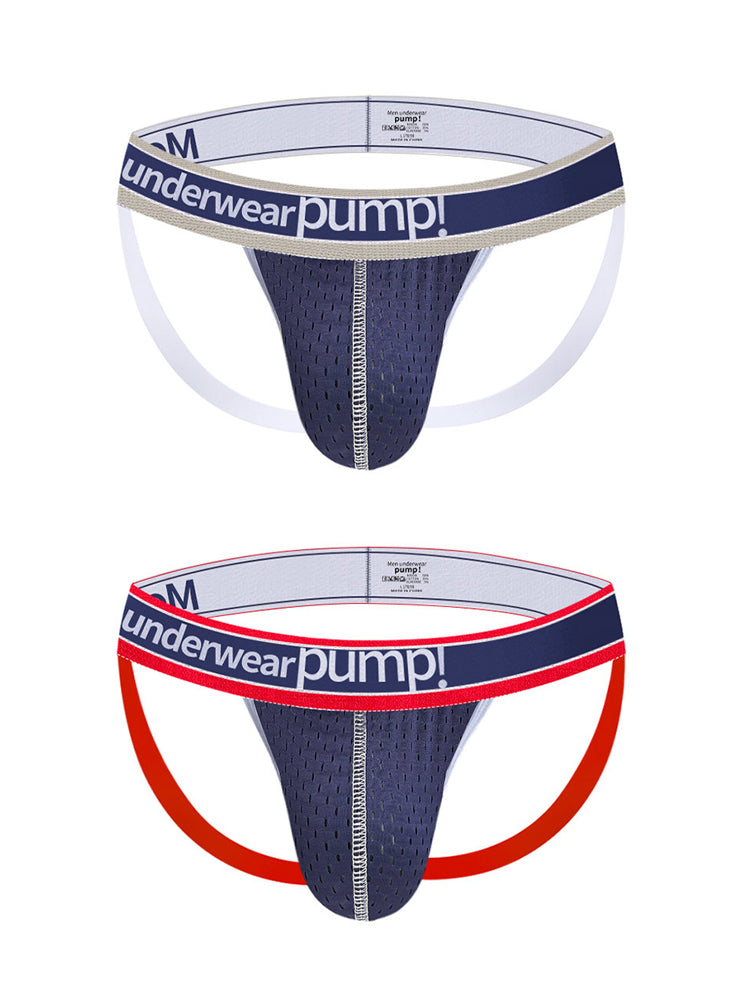 2 Pack Men's Sexy Elastic Waist Micro Mesh Cup Thong | dmunderwear detail image 12