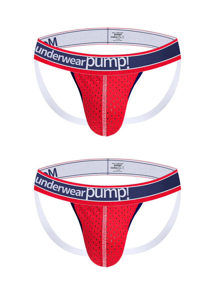 2 Pack Men's Sexy Elastic Waist Micro Mesh Cup Thong | dmunderwear detail image 13