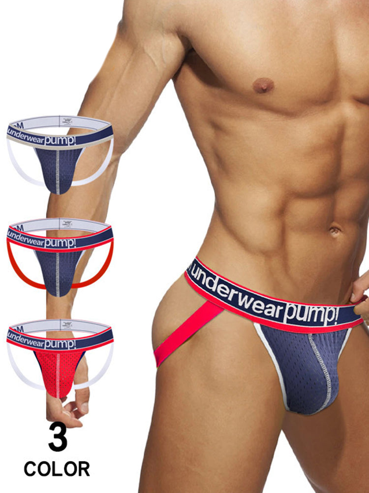 2 Pack Men's Sexy Elastic Waist Micro Mesh Cup Thong | dmunderwear detail image 3