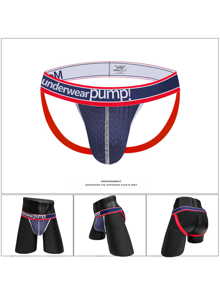 2 Pack Men's Sexy Elastic Waist Micro Mesh Cup Thong | dmunderwear detail image 4