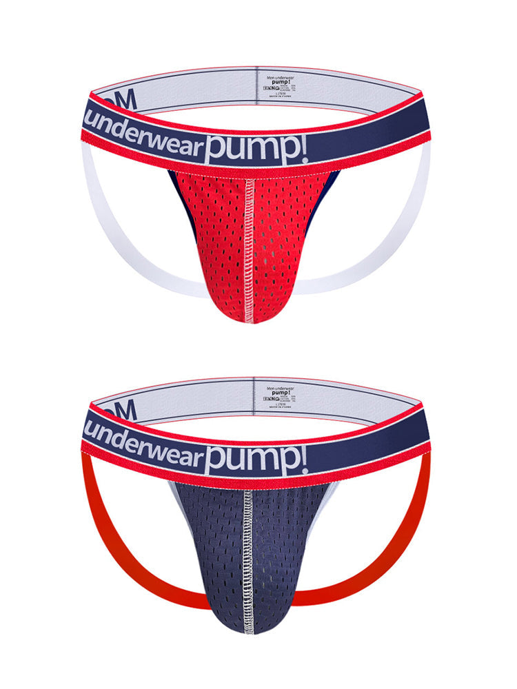 2 Pack Men's Sexy Elastic Waist Micro Mesh Cup Thong | dmunderwear detail image 8