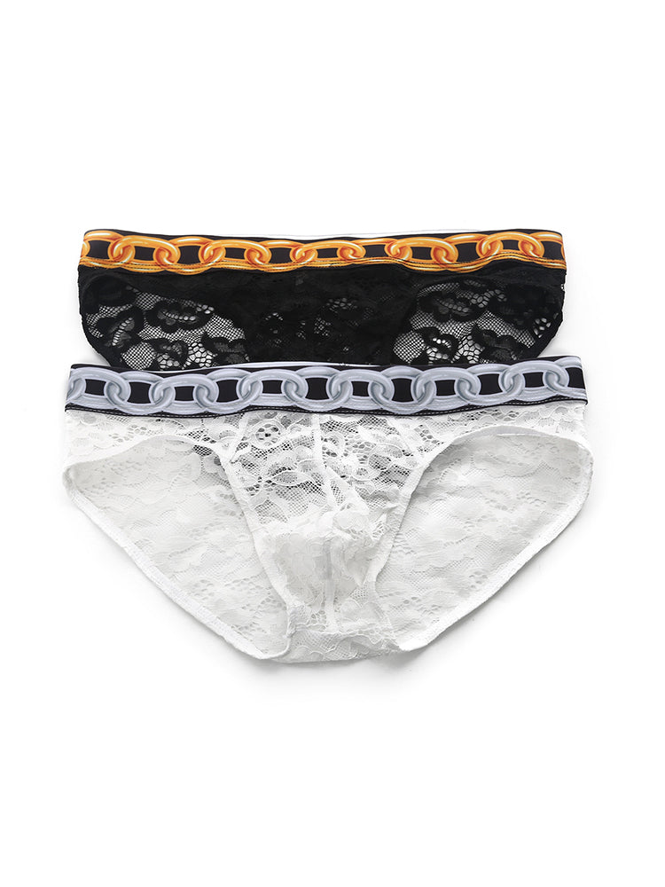 2 Pack Men's Sexy Lace Lightweight & Airy Sporty Cut Breathable Odor-Control Bikini | dmunderwear detail image 18