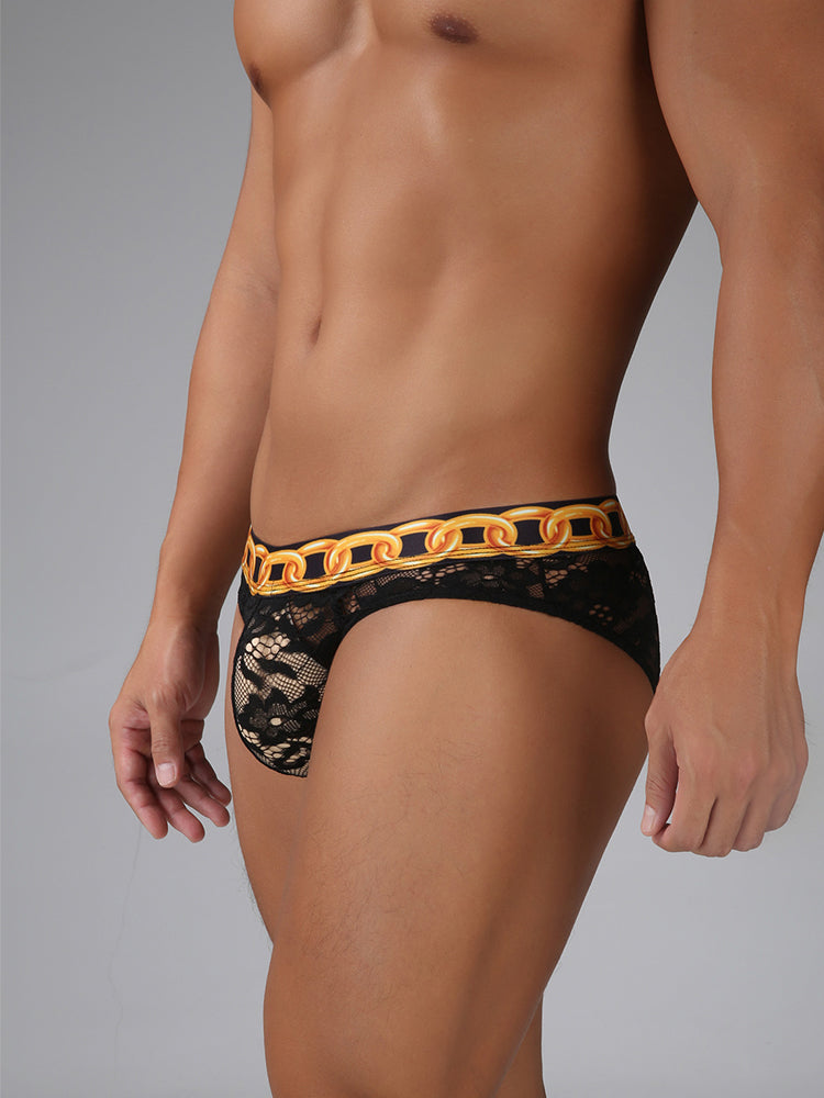 2 Pack Men's Sexy Lace Lightweight & Airy Sporty Cut Breathable Odor-Control Bikini | dmunderwear detail image 4