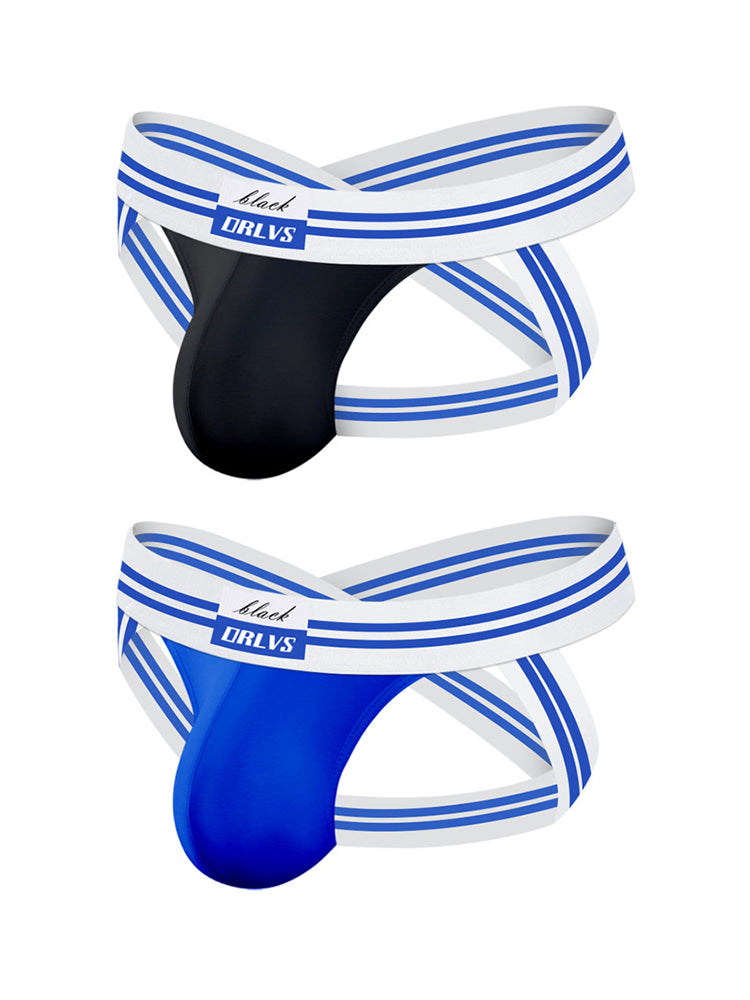 2 Pack Men's Sexy Low-Rise Breathable Trendy Design Lightweight Jockstrap | dmunderwear detail image 14