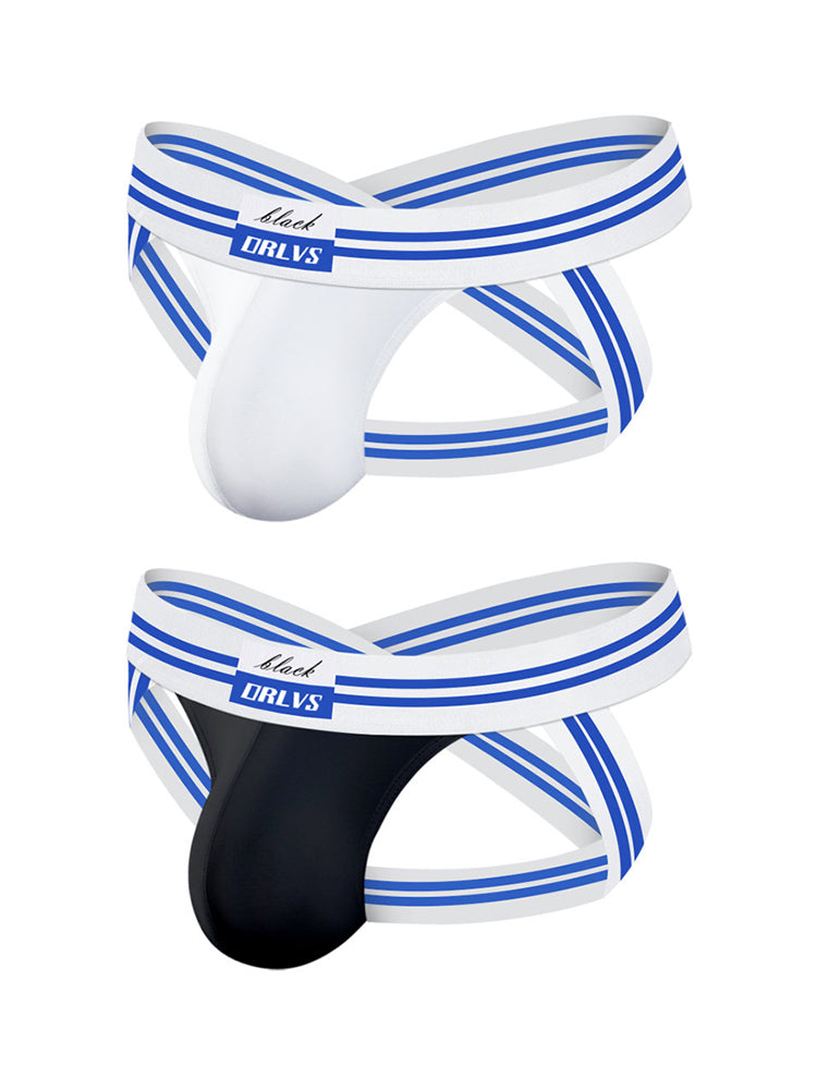 2 Pack Men's Sexy Low-Rise Breathable Trendy Design Lightweight Jockstrap | dmunderwear detail image 2
