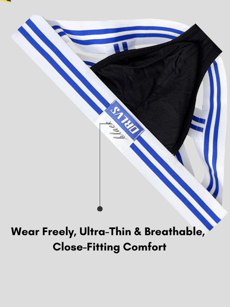 2 Pack Men's Sexy Low-Rise Breathable Trendy Design Lightweight Jockstrap | dmunderwear detail image 7