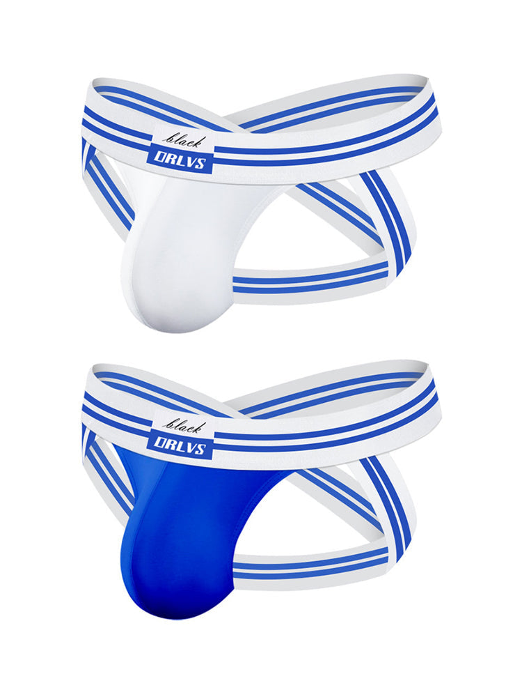 2 Pack Men's Sexy Low-Rise Breathable Trendy Design Lightweight Jockstrap | dmunderwear detail image 8