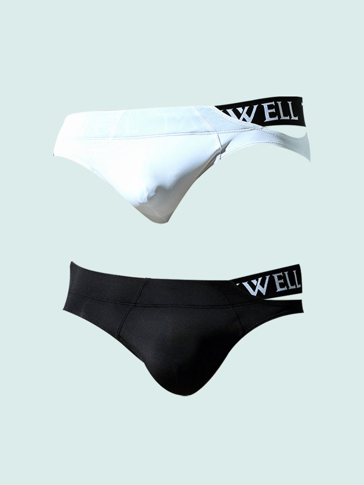 2 Pack Men's Sexy Low-Rise Comfy Waistband Stretch Fit Briefs | dmunderwear detail image 14