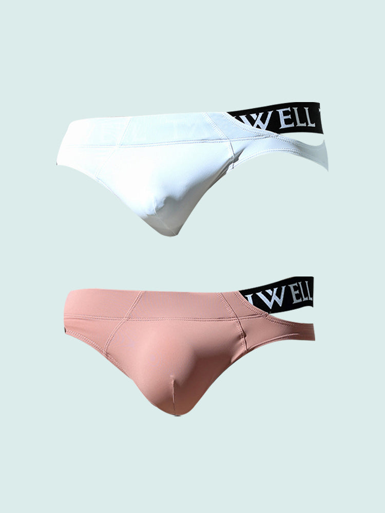 2 Pack Men's Sexy Low-Rise Comfy Waistband Stretch Fit Briefs | dmunderwear detail image 2